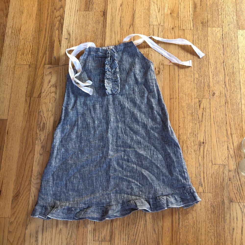 Girl’s natural cotton/linen dress Size 6/7